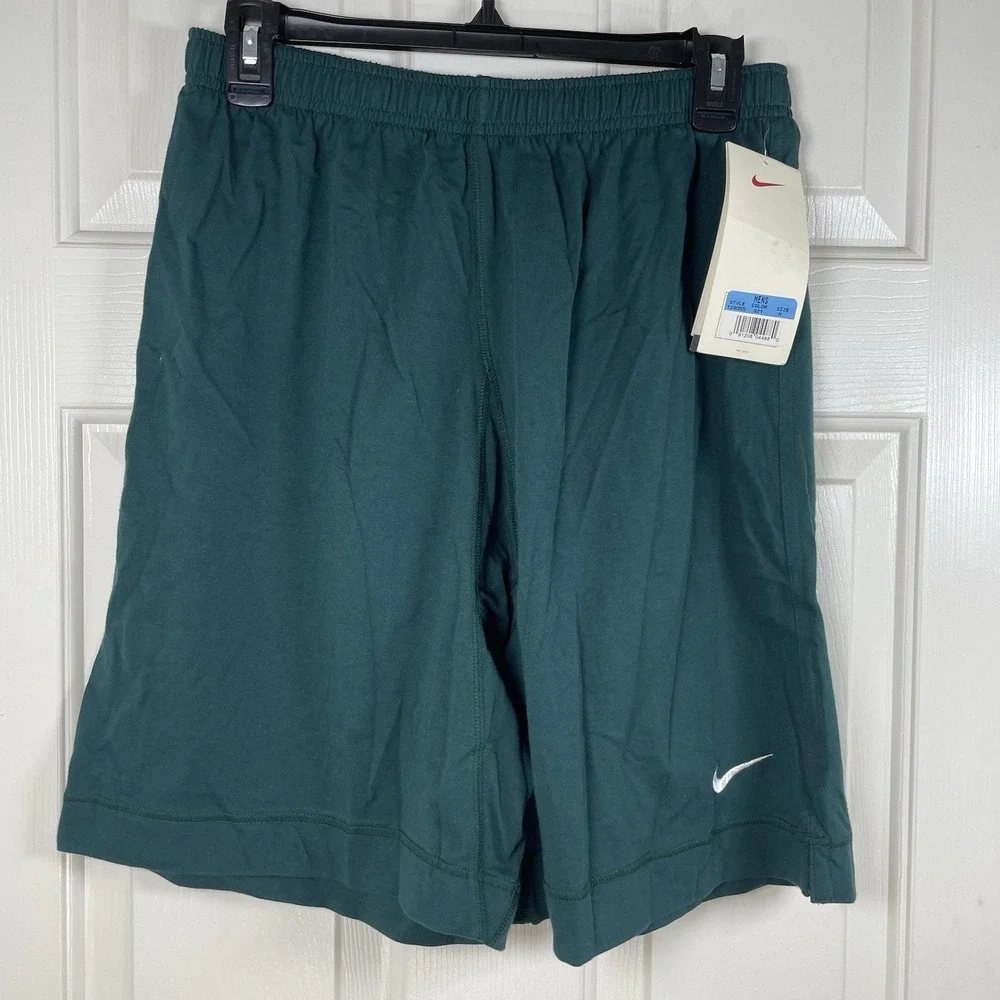 Nike Drawstring Shorts Mens Medium‎ Green DriFit Cotton Retro 90s Athletic Gym